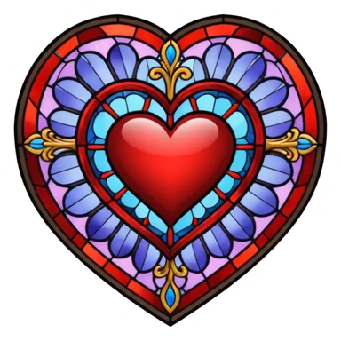 heart with gothic stained glass sticker
