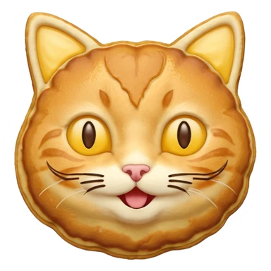 cat as pancake nice yellow pancakes like emoji sticker