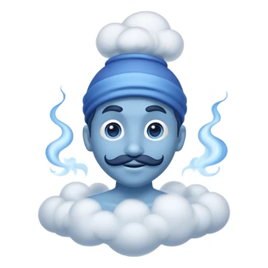 blue genie emerging smoke. sticker