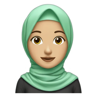 Hijabi girl with mint scarf sticker