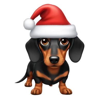 Dachshund with Santa hat sticker