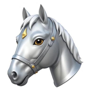 The face of a white realistic horse in armor sticker