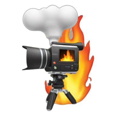 Camcorder on fire sticker