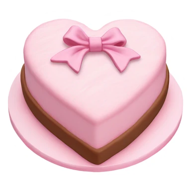 Pastel pink heart shaped cake with fancy icing and bows sticker