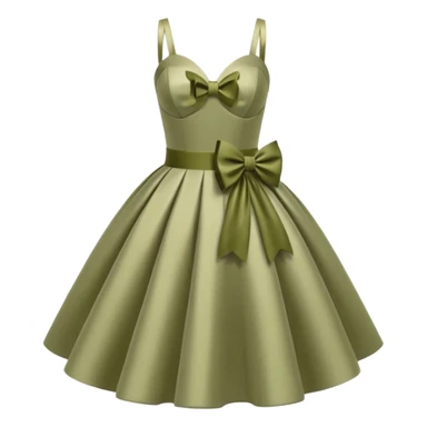 Khaki short satin wedding dress with bow sticker