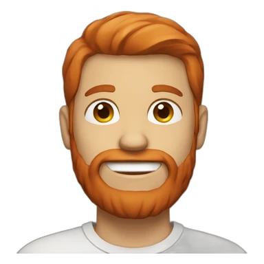 man with red hair, beard and casual clothing sticker