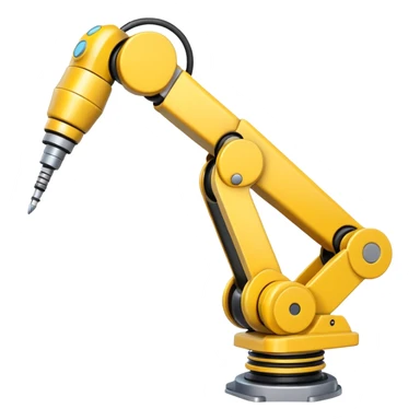 Industrial Arm – Yellow robotic arm, gripping tool sticker