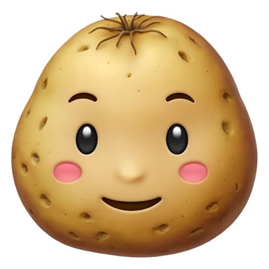 potato, simple apple style emoji, no text sticker