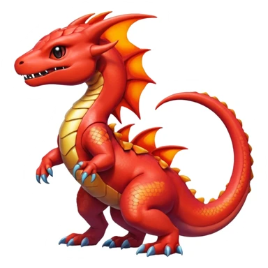 Cute Shiny iridescent Guilmon-Salandit-Fakémon-hybrid-creature (full body)  sticker