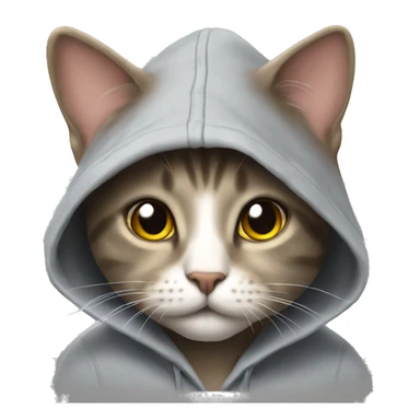 Cat wearing a hoodie ￼ sticker