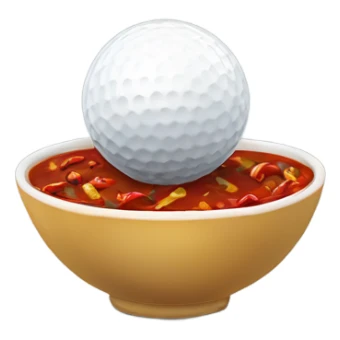 Golf ball in bowl of chili sticker