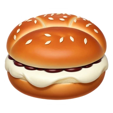 Red bean bun, sweet Chinese bread with red bean paste filling sticker