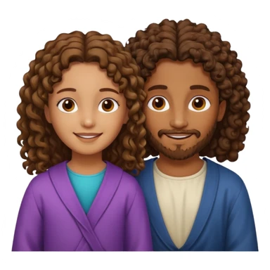 Jesus y una niña morena y crespa  sticker