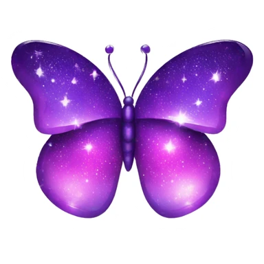 One Purple-Shiny-Gem-Crystal-Glitter-Galaxy-Gradient-Sparkle-Stars-Glass-Butterfly sticker
