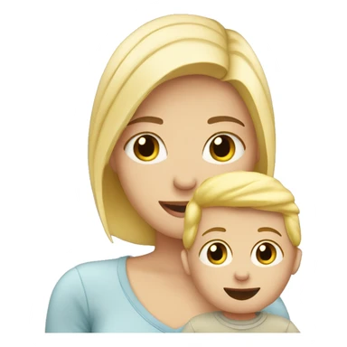 Blond girl with baby boy and husband sticker