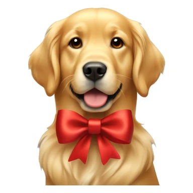 Golden Retriever with red bow  sticker