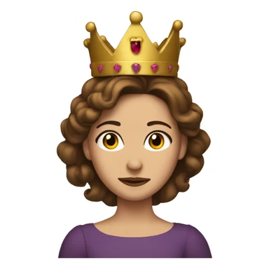 Crooked crown on brown haired princess sticker
