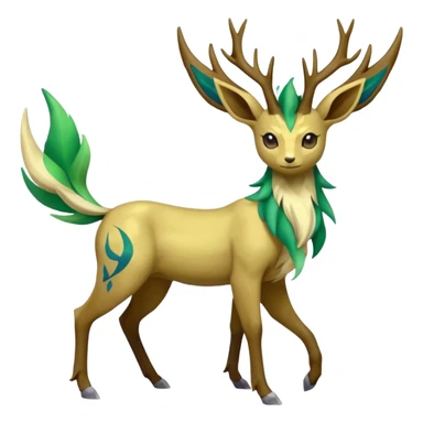 Xerneas-Sawsbuck-Leafeon-Amaura-Virizion-fusion (full body) sticker