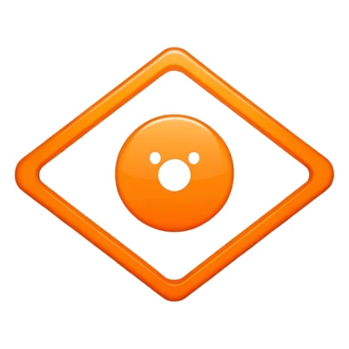 bright orange square sticker