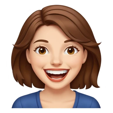 Woman brown hair laughing sticker