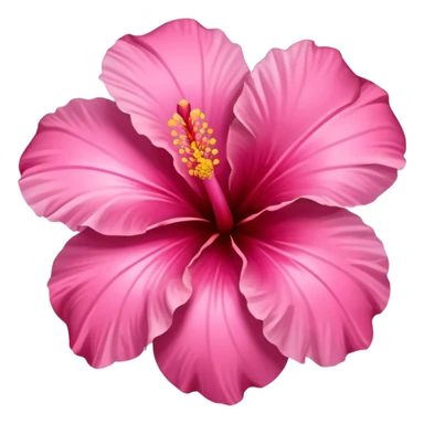 A pink hibiscus flower but in the shape of a heart sticker