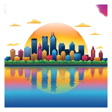 emoji of the Pittsburgh skyline sticker