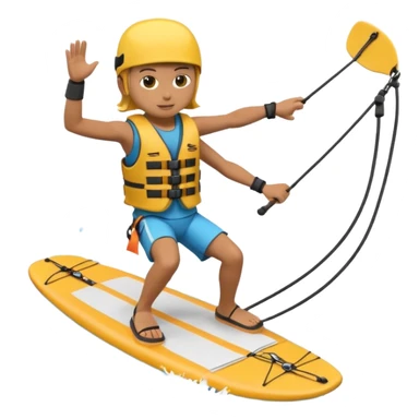 3D icon of a person wakeboard sticker
