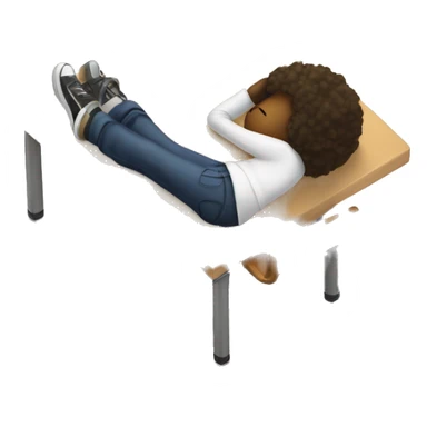 student lies down on a school desk sticker