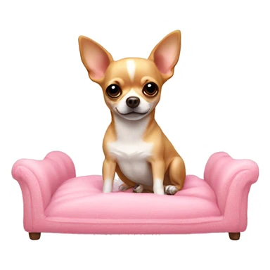 chihuahua lying in a pink bed on a winter day  sticker
