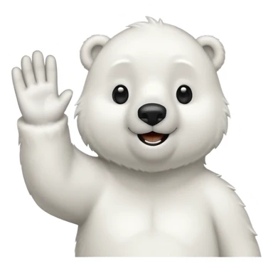 polar bear waving sticker
