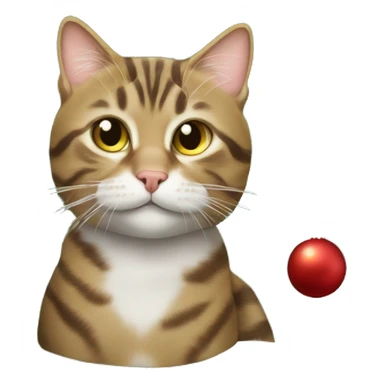 tabby cat under christmas tree  sticker