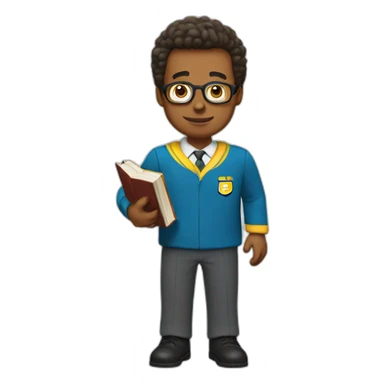 Bart in a teacher uniform with a book on his hand sticker