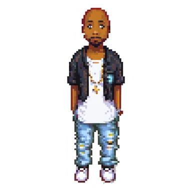 2Pac в полный рост, no background sticker