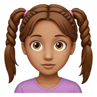 Tan skinned woman with brown hair in pigtails and hazel colored eyes. sticker