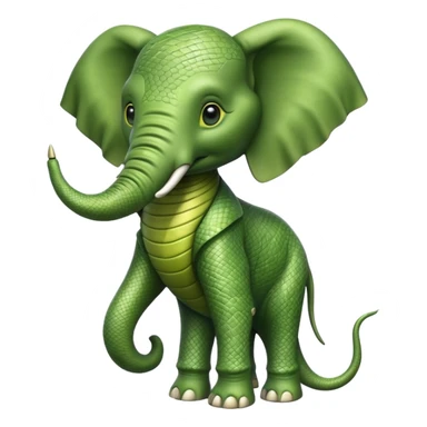 Alien elephant] full body green with snake skin  sticker