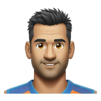 Ms dhoni new hairstyle face sticker