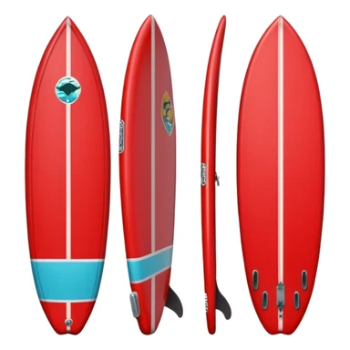 Red Surfboard with Stickers sticker
