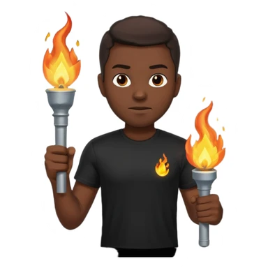 black tshirt black man The torchbearer sticker