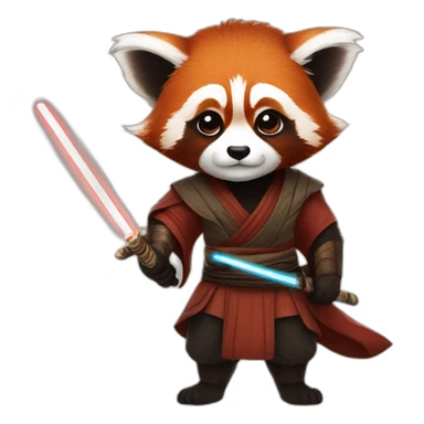 red panda jedi sticker