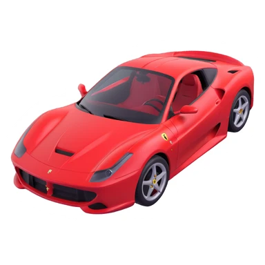 red Ferrari sports car, 3D emoji style sticker