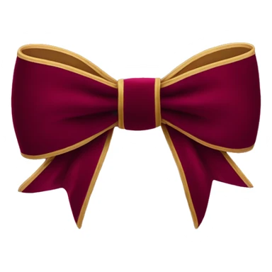 A small burgundy velvet bow with crisp folds and long tails. sticker