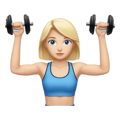 blonde blue eyed girl working out sticker