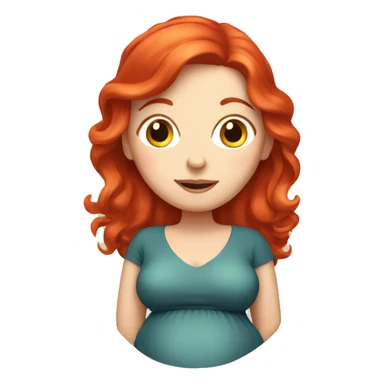 Pregnant white lady with red hair sticker