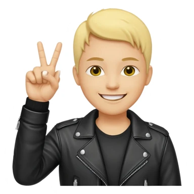 A yellow head smiling with the middle finger up sticker