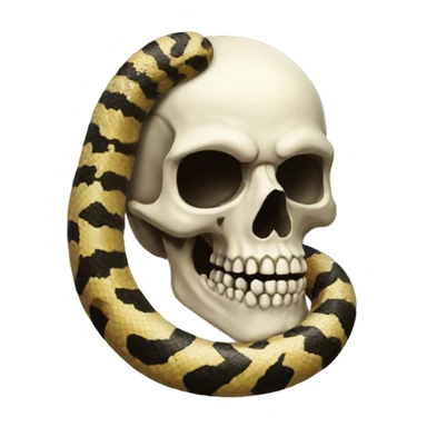 skull, snake sticker