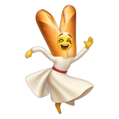 une baguette qui danse sticker