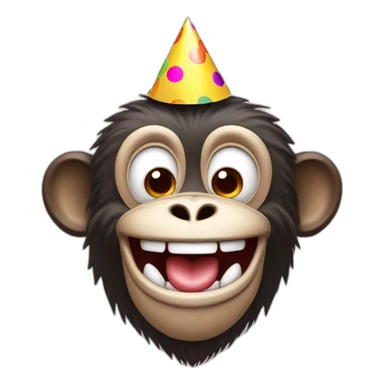Laughing Monkey with a party hat sticker