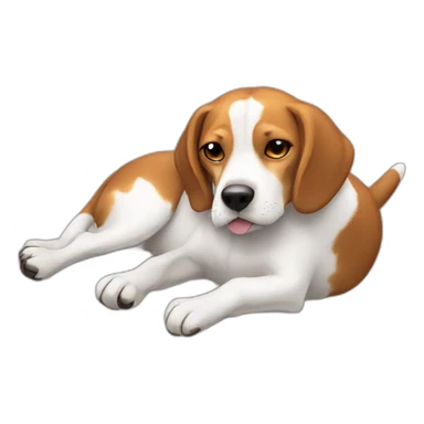 beagle lay on back sticker