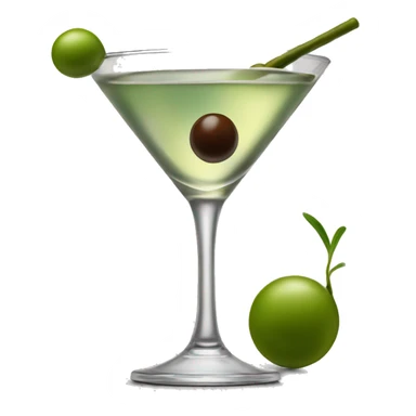 martini garnished with an olive sticker