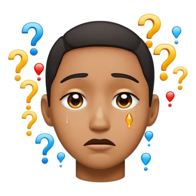 Agony with tears and question marks sticker